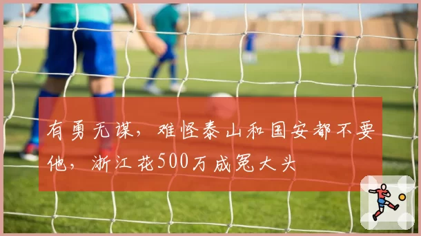 有勇无谋，难怪泰山和国安都不要他，浙江花500万成冤大头